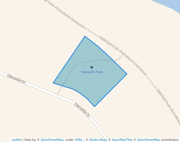 walking in Glenairlie Park map in View Royal