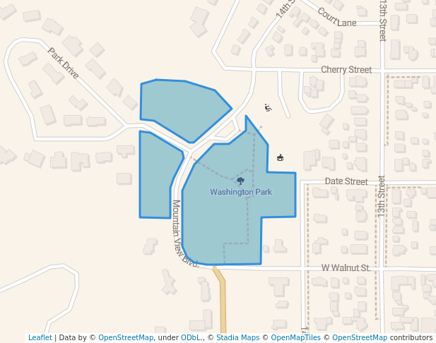 walking in Washington Park map in Riner