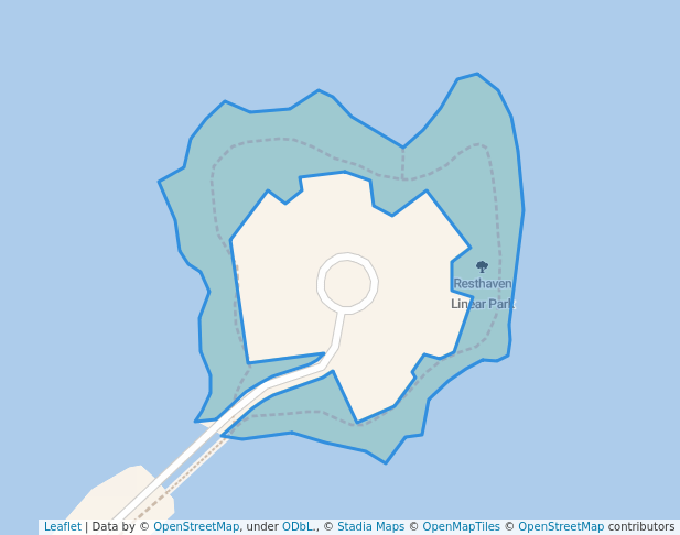 walking in Resthaven Linear Park map in Sidney