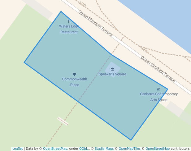 walking in Commonwealth Place map in Canberra