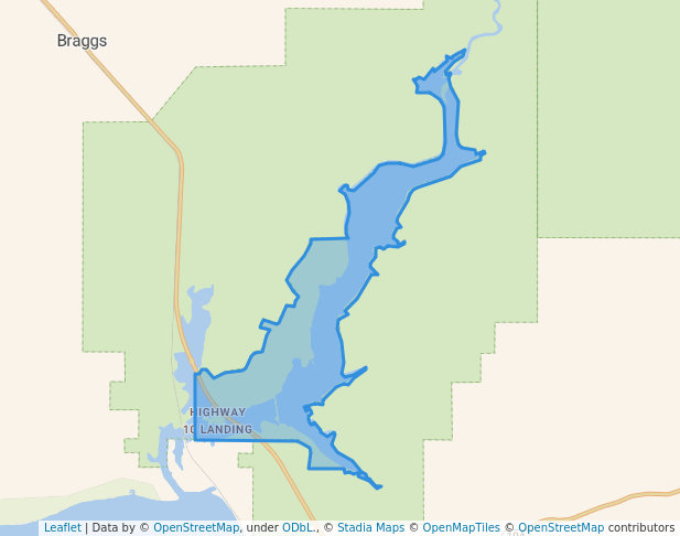 walking in Greenleaf Lake State Park map in Muskogee