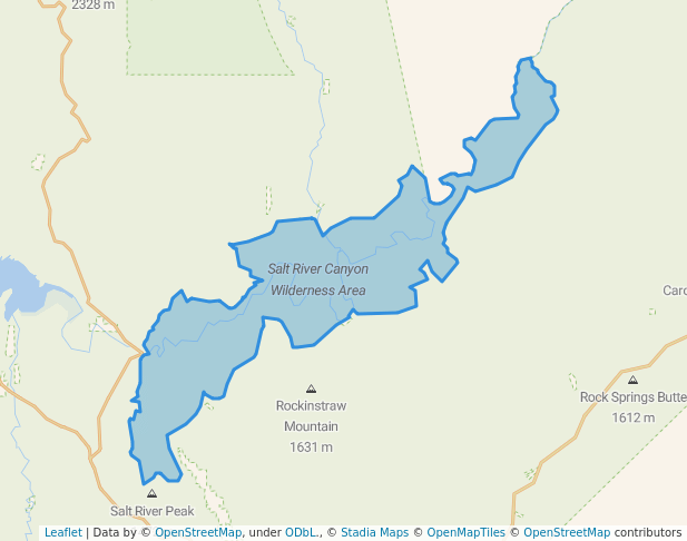 walking in Salt River Canyon Wilderness Area map in Globe