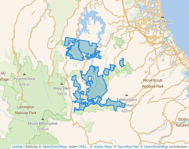 Springbrook National Park in Springbrook | Map and Routes