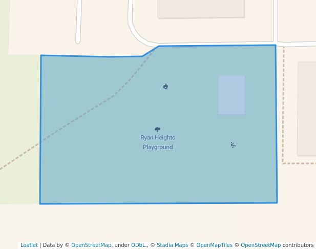 walking in Ryan Heights Playground map in Greater Sudbury