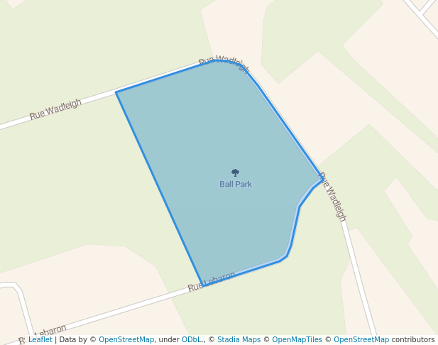 walking in Ball Park map in Hatley