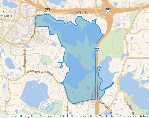 walking in Anderson Lakes map in Eden Prairie