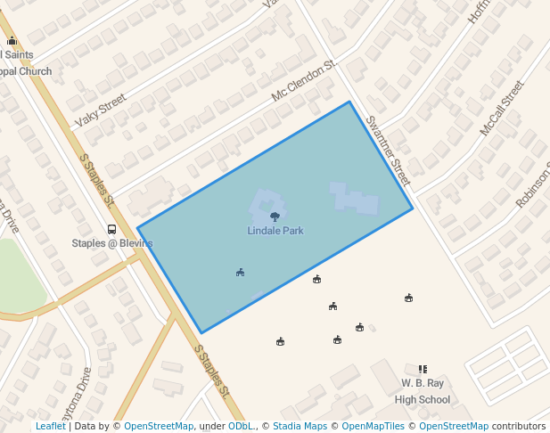 walking in Lindale Park map in Corpus Christi