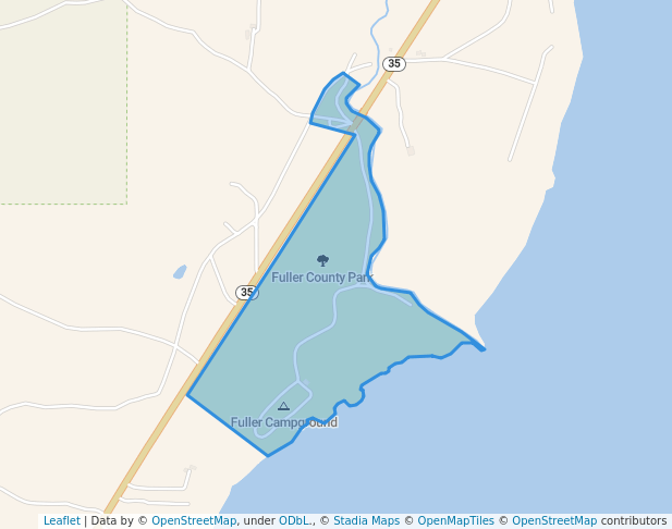 walking in Fuller County Park map in Schaffer