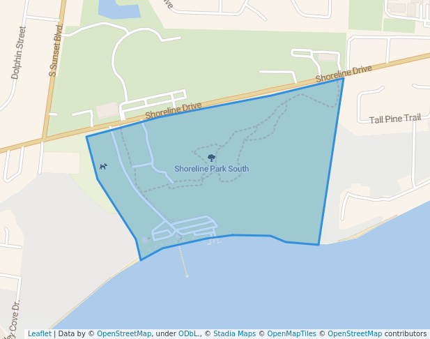 walking in Shoreline Park South map in Pensacola Beach