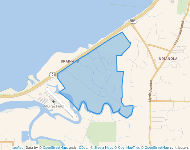 walking in Fay Slough Wildlife Area map in Eureka