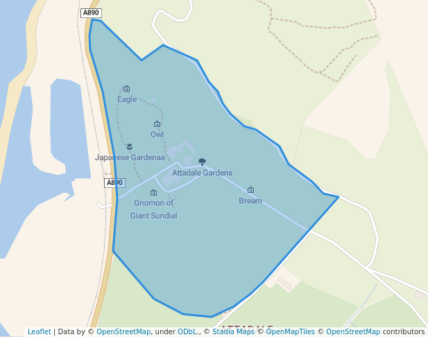 walking in Attadale Gardens map in Attadale