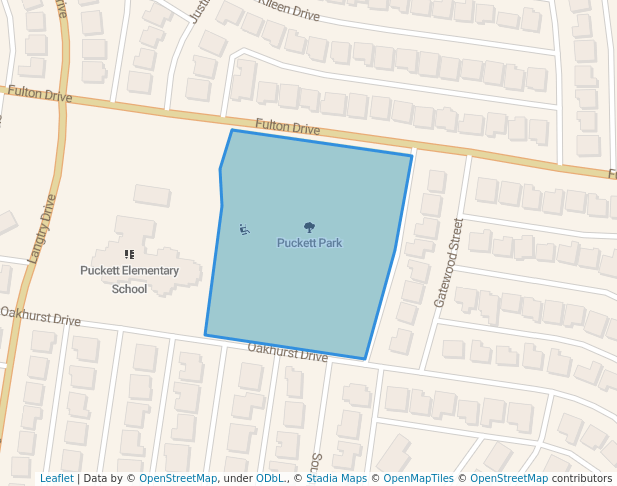 walking in Puckett Park map in Amarillo