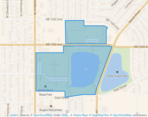 walking in Martin Road Park map in Amarillo