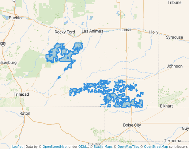 walking in Comanche National Grassland map in Villegreen