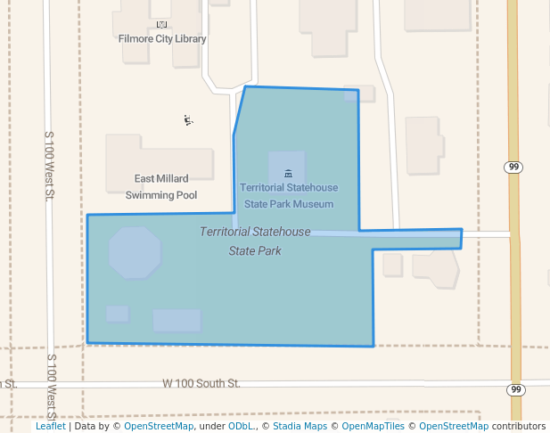 walking in Territorial Statehouse State Park map in Fillmore