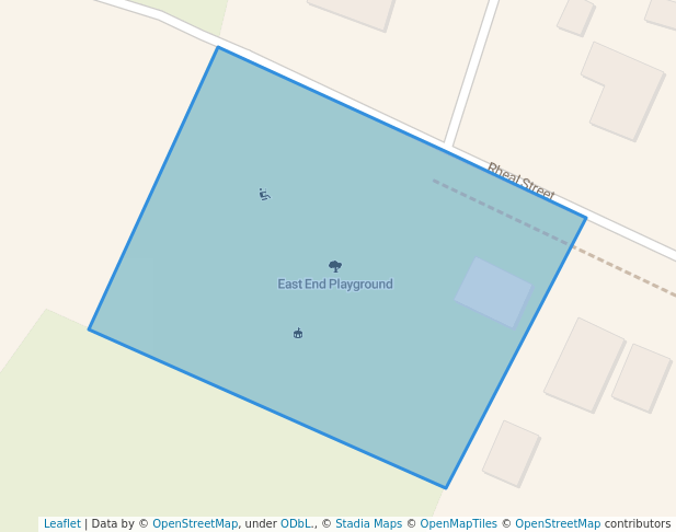 walking in East End Playground map in Greater Sudbury