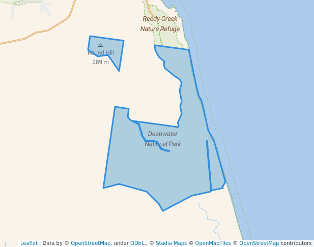 walking in Deepwater National Park map in Taunton