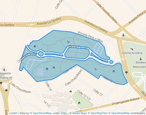 walking in Parque Hundido map in Chihuahua