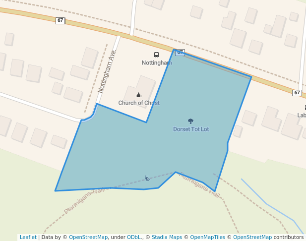 walking in Dorset Tot Lot map in Greater Sudbury