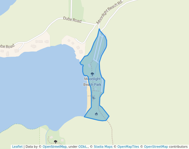 walking in Moonlight Beach Park map in Greater Sudbury