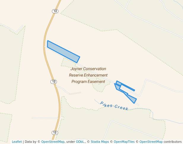 walking in Joyner Conservation Reserve Enhancement Program Easement map in Stockton