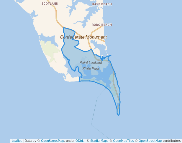 walking in Point Lookout State Park map in Scotland