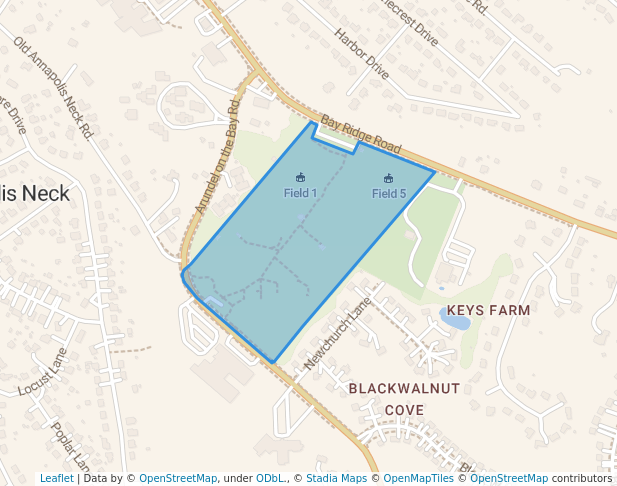 walking in Peninsula Park map in Annapolis