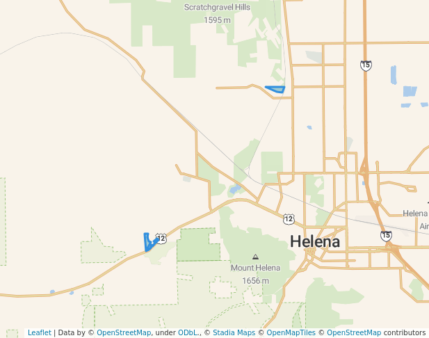 walking in Lewis & Clark County map in Helena