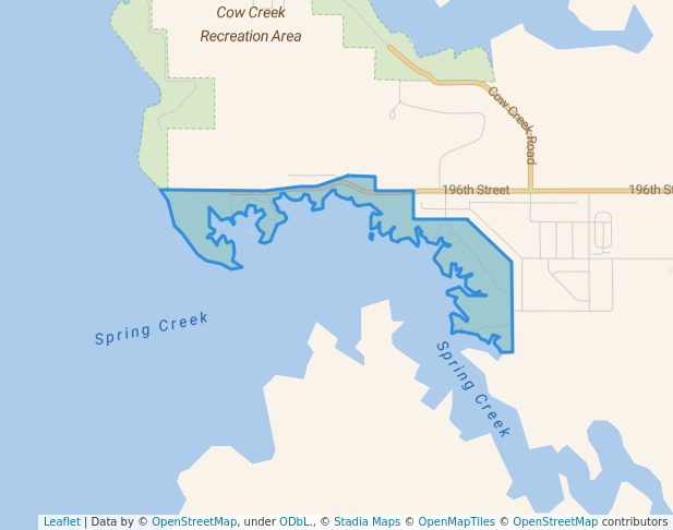 walking in Spring Creek Recreation Area map in Pierre