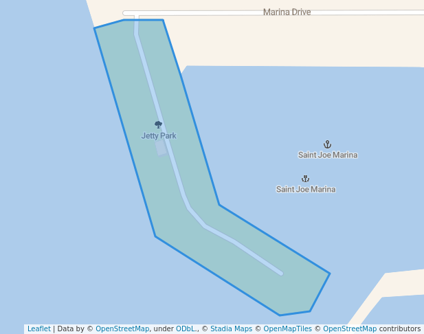 walking in Jetty Park map in Cape San Blas