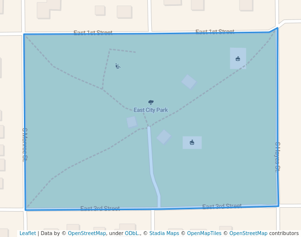 walking in East City Park map in Moscow