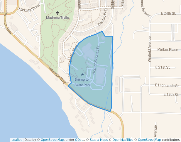 walking in East Park map in Bremerton