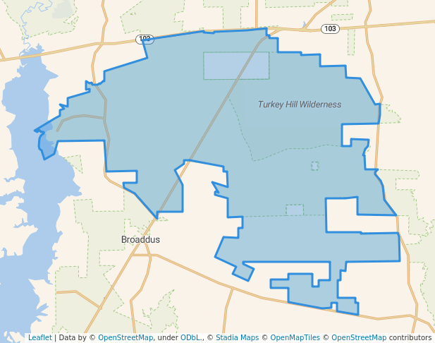 walking in Bannister Wildlife Management Area map in Broaddus
