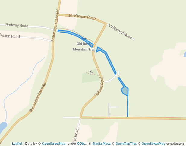 walking in Old Baldy Mountain Trail map in Shawnigan Lake