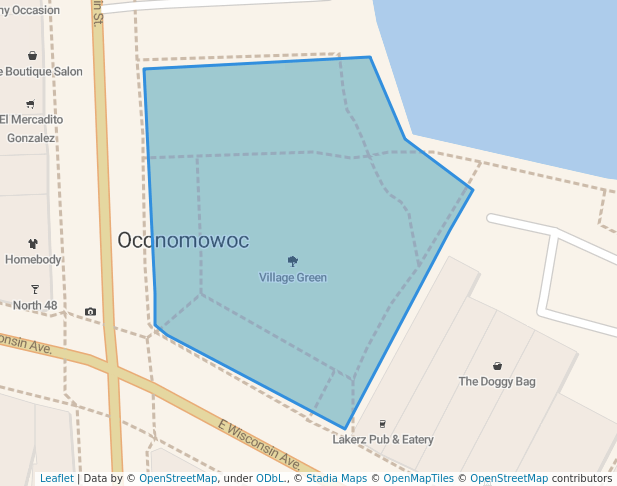 walking in Village Green map in Oconomowoc