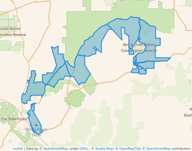 walking in Heathcote-Graytown National Park map in Argyle