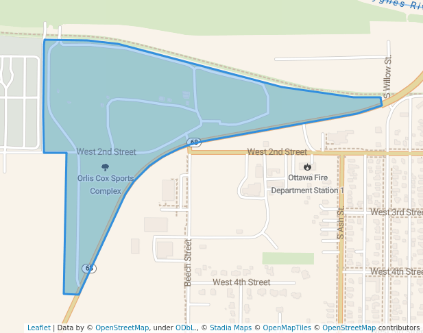 walking in Orlis Cox Sports Complex map in Ottawa