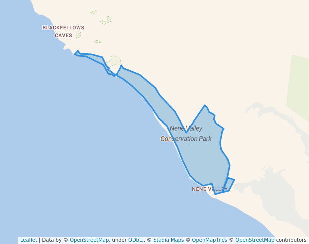 walking in Nene Valley Conservation Park map in Wye