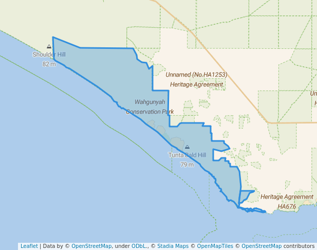 walking in Wahgunyah Conservation Park map in Coorabie