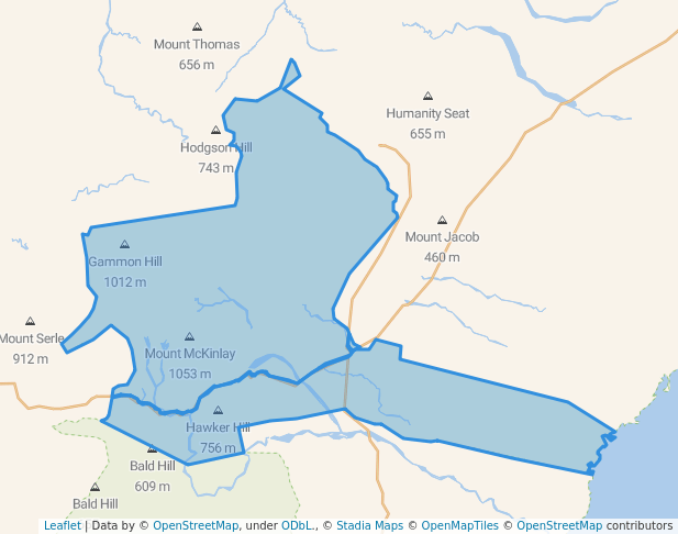 walking in Vulkathunha-Gammon Ranges National Park map in Gammon Ranges