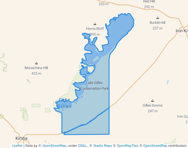 walking in Lake Gilles Conservation Park map in Iron Knob