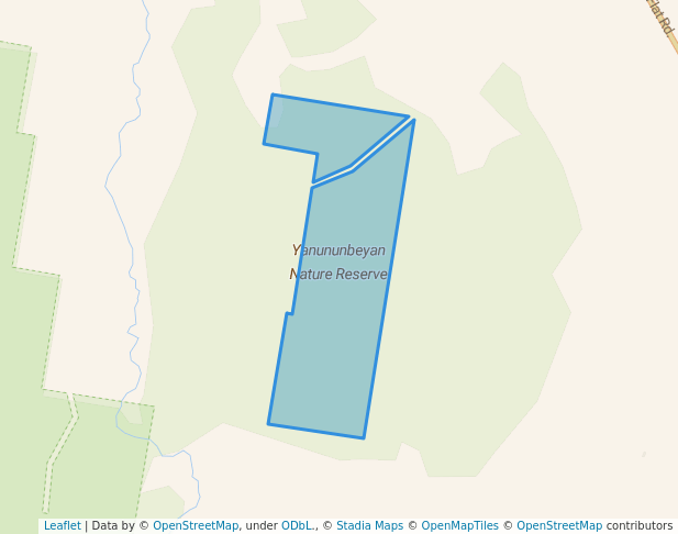 walking in Yanununbeyan Nature Reserve map in Rossi