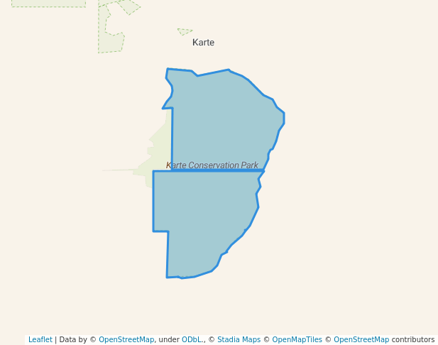 walking in Karte Conservation Park map in Karte