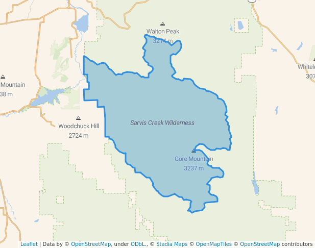 walking in Sarvis Creek Wilderness map in Steamboat Springs