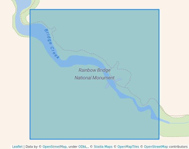 walking in Rainbow Bridge National Monument map in Tonalea