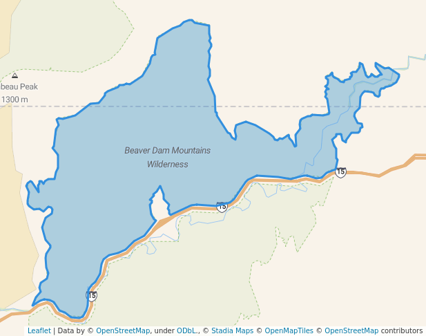 walking in Beaver Dam Mountains Wilderness map in Littlefield