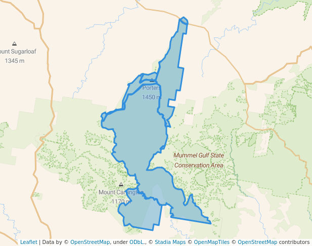 walking in Mummel Gulf National Park map in Walcha