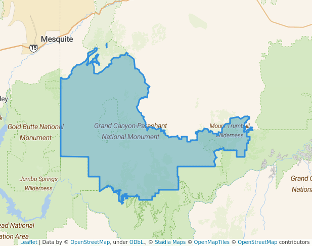 walking in Grand Canyon-Parashant National Monument map in Littlefield