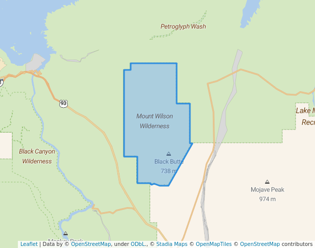 walking in Mount Wilson Wilderness map in TEMPL BAR MAR