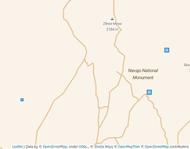 walking in Navajo National Monument map in Tonalea